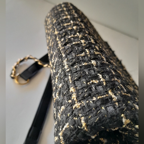 Badgley Mischka Boucle Tweed Shoulder Bag with Braided Chain - Picture 5 of 14